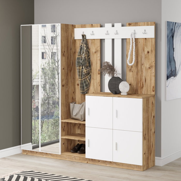 Hanah Home Recibidor Dd9-Aw Pino Atlántico y Blanco